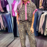 Wild Thing Leopard and Pink Button Down Set