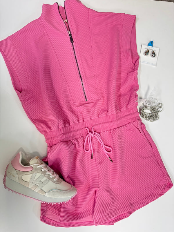 Pink Zip Romper