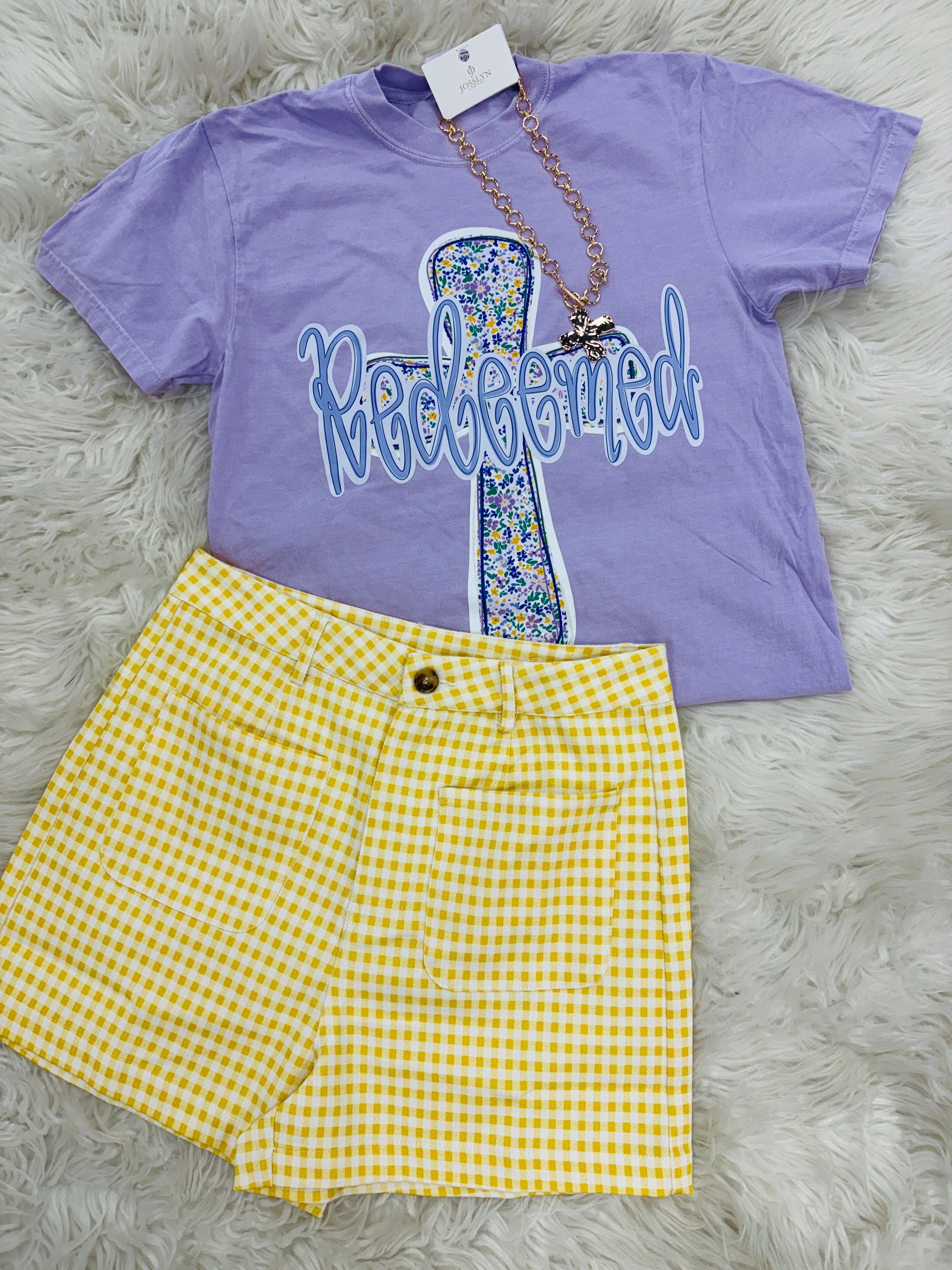 Redeemed Cross Floral Graphic Tee