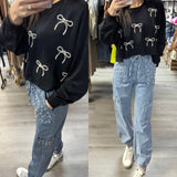 Pearl Bow Sweatshirt