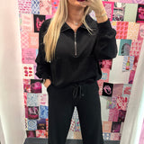 You Found Me - High Neck Half Zip Pocket Sweatshirt