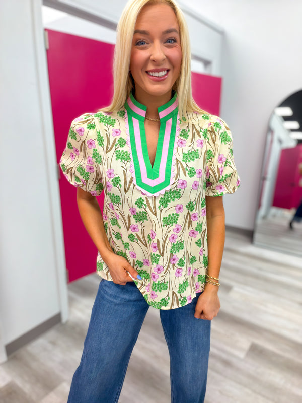 The Southern Charm Floral Top | Pink