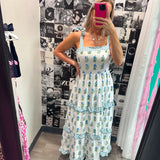 Can I Call You Mine Floral Blue Midi Dress