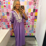 The Lavender Luxe Embroidered Midi