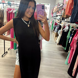 All My Attention Knit Sleeveless Slit Top