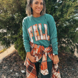 FALL PLAID TEE LONG SLEEVE