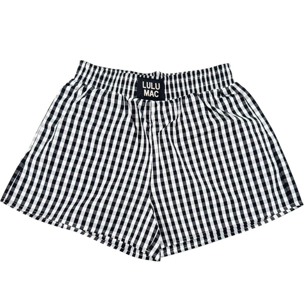 Black Gingham Boxer Shorts
