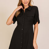 Black Button Down Shirt Dress