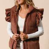 Puff Ruffle Corduroy Vest