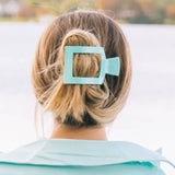 Square Flat Hair Clip | Medium | Totally Turquoise