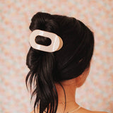 Round Flat Hair Clip | Medium | Almond Beige