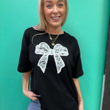 Lace Bow Embroidered Oversized T-Shirt