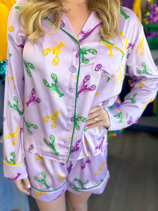 Mardi Gras Crawfish Pajama Set