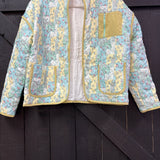 Light Blue and Butter Floral Quilted Jacket