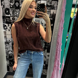 Chocolate Sleeveless Sweater