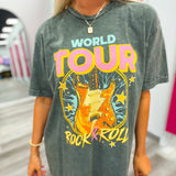World Tour Rock And Roll Graphic Top