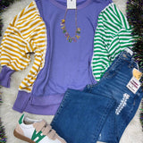 Mardi Gras Striped Pullover