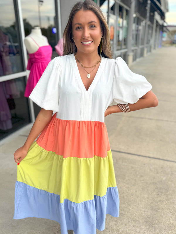 Colorblock Midi Dress