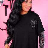 Caught in a Web Rhinestone Tee