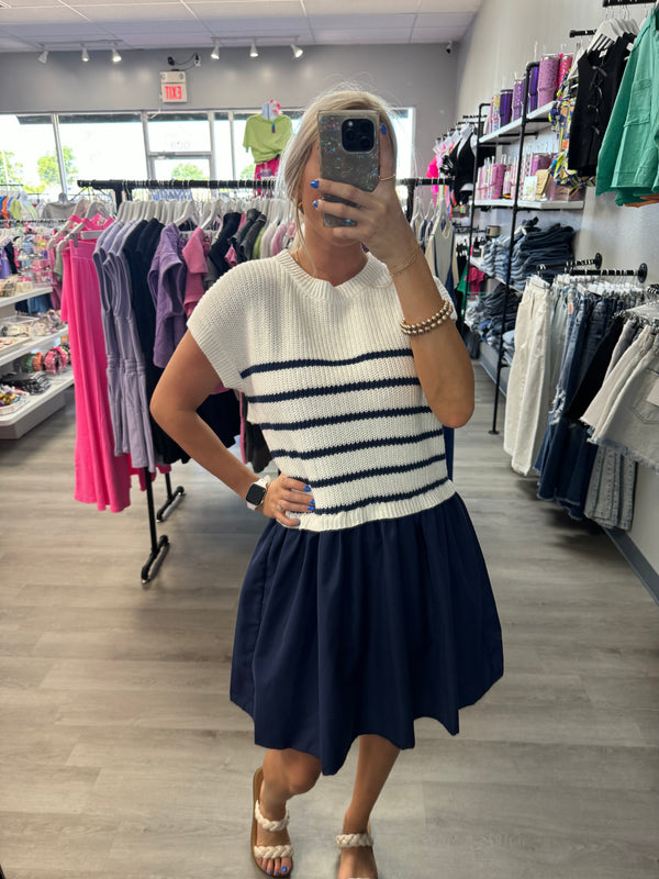 Navy Days Striped Dress