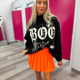 Boo Halloween Reversible Mockneck