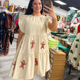 Gingerbread Faux Leather Dress