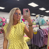 Polka Dot Pleated Top