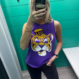 Lsu Vintage Tiger (Licensed) | Women's Sequin Tank Purple