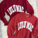 Crimson and White Lulu Mac Embroidery Sweatshirt