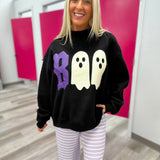 Boo Halloween Reversible Mockneck