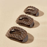 Flat Round Hair Clip | Medium | Truly Taupe Quilted