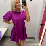 Purple Button Down Dress