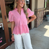 All Eyes on You Eyelet Top
