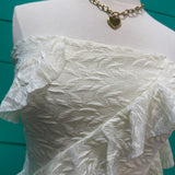 Cream Strapless Ruffle Tube Mini Dress