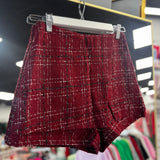 Burgundy Tweed Skort