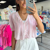 Blushing Belle Button Top