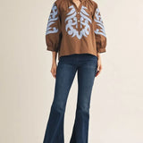 Blue Belle Appliqué Top