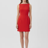 On My Way Backless Detail Boat Neck Sleeveless Mini Dress