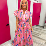 Bloom & Breeze Midi Dress | Pink