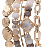 Beaded Clover Accent Jewelry Set Bracelet