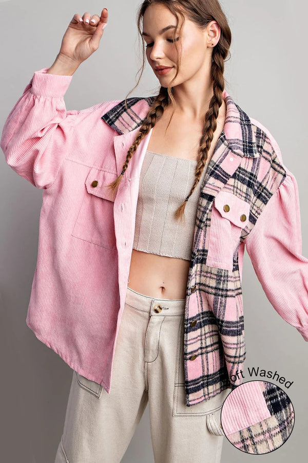 Pink Plaid Shacket