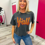 Y'all Leopard and Red Puff Graphic Tee