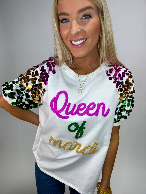 Queen of Mardi Gras Sequin Top