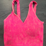 BEST SELLER Ribbed Padded Crop Seamless Tank