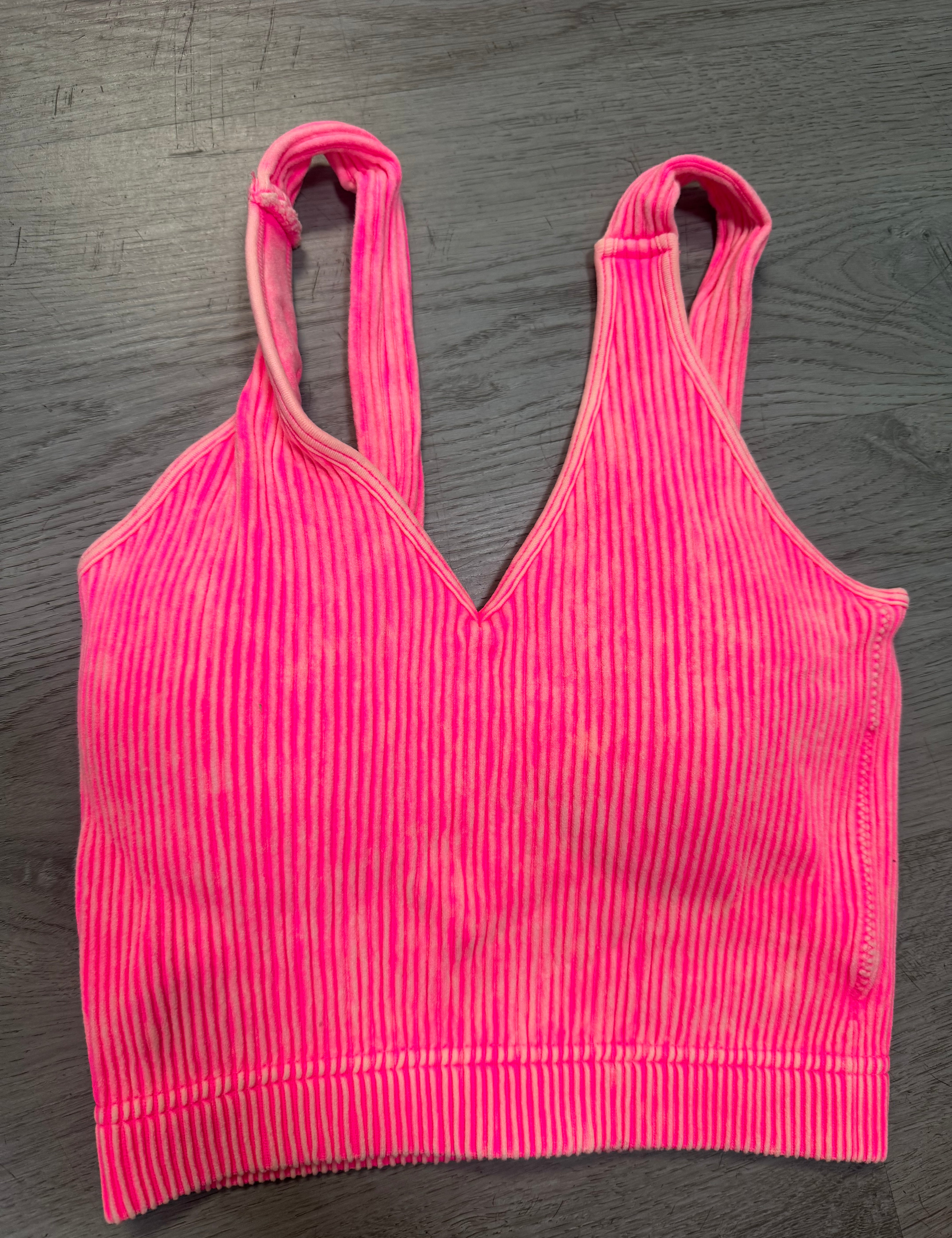 BEST SELLER Ribbed Padded Crop Seamless Tank