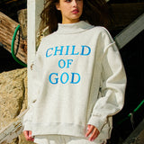 Child of God Embroidered Mock Neck