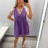Hang Tight Honey Denim Romper - Purple Denim