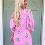 Pink Palm Mini Dress