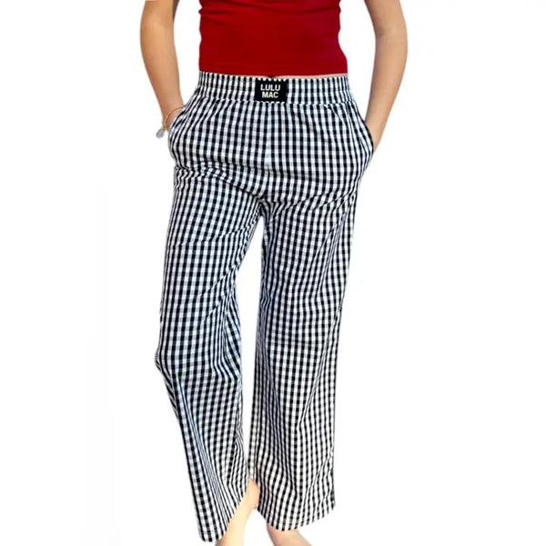 Navy Gingham Boxer Pant | LULU MAC