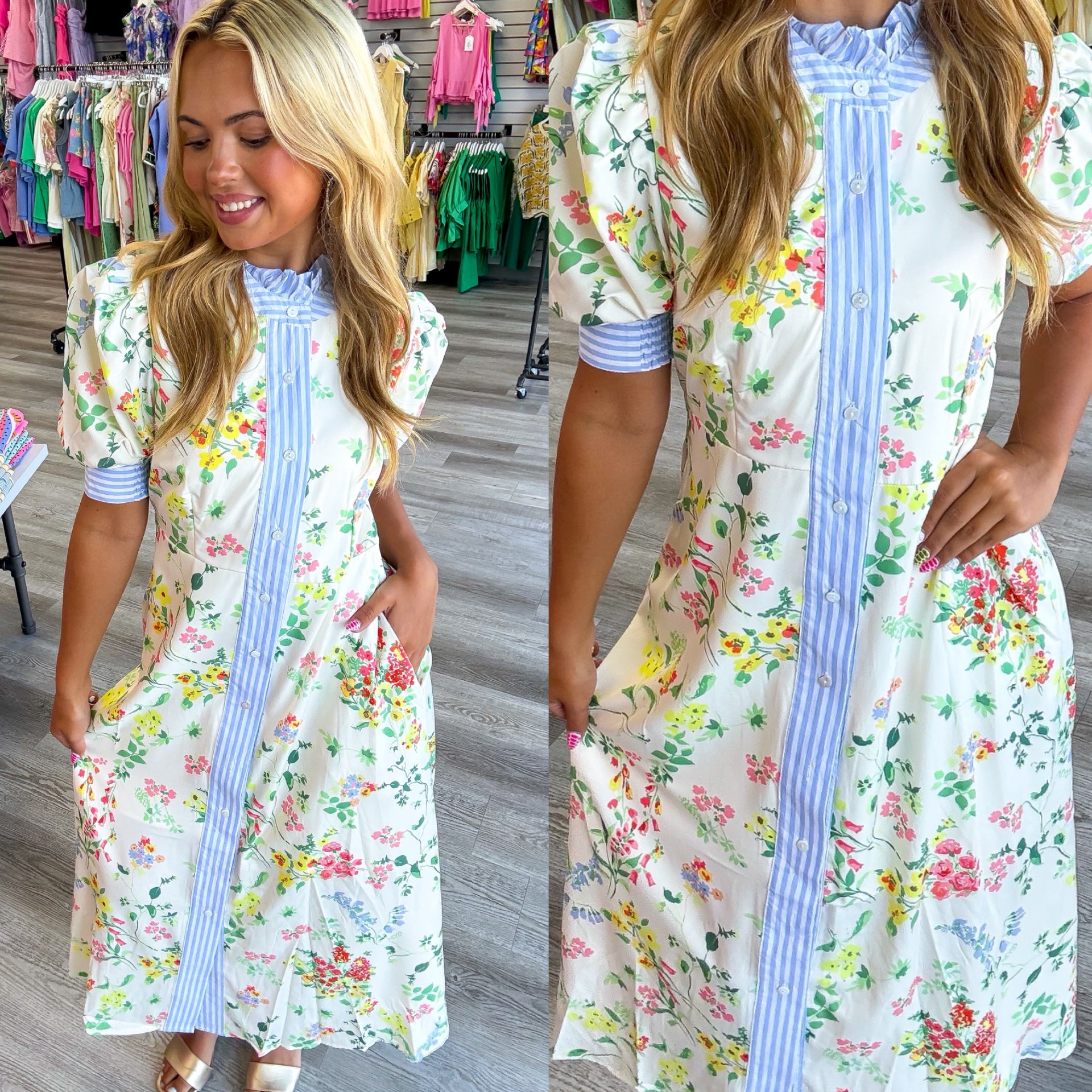 Cream Blossom Dress